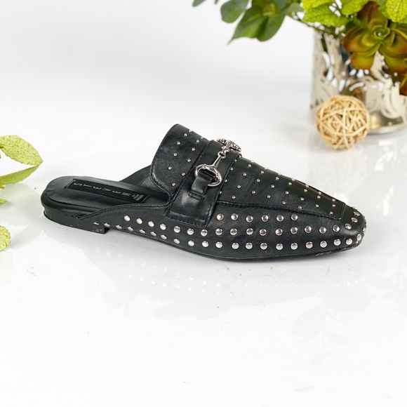 Steven By Steve Madden Shoes - Steven Steve Madden Black Leather Studded Mule